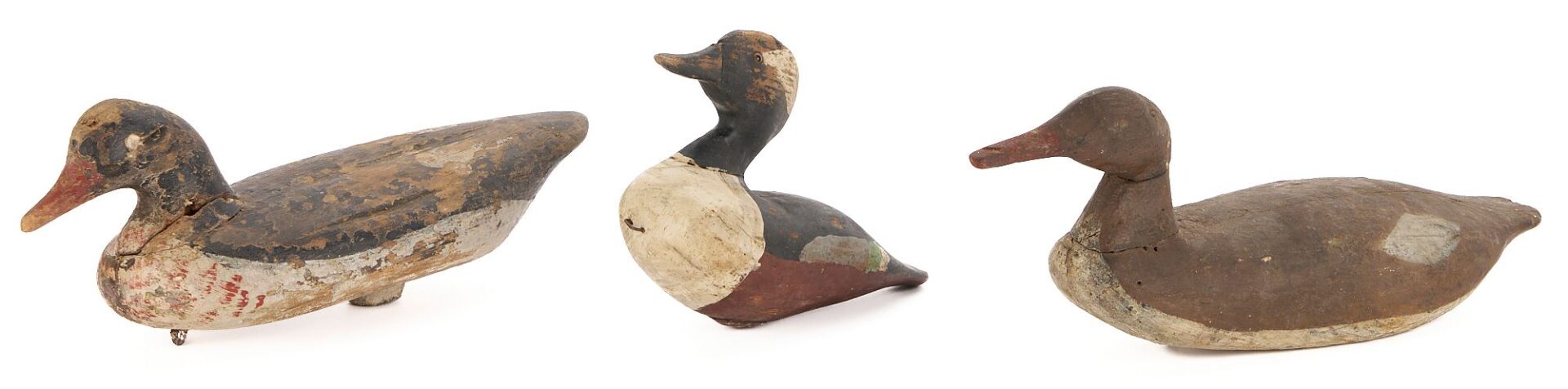 Lot 922: 3 Carved & Painted Duck Decoys, incl. Norman Scott Miniature