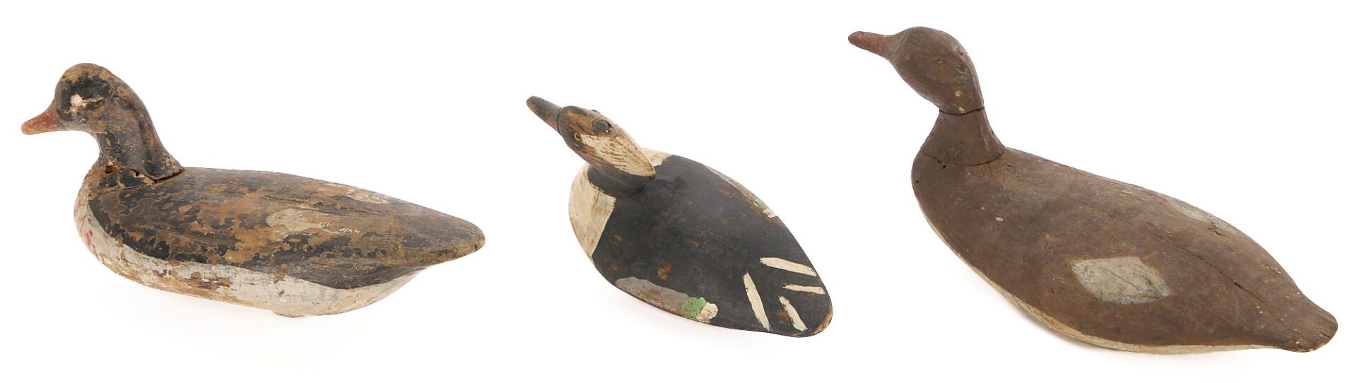 Lot 922: 3 Carved & Painted Duck Decoys, incl. Norman Scott Miniature