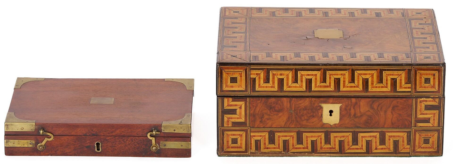 Lot 92: 7 Wooden Boxes, incl. Inlaid & Figured