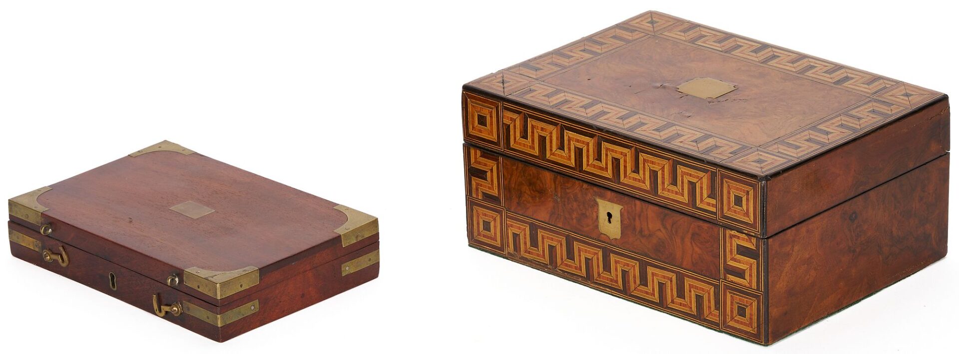 Lot 92: 7 Wooden Boxes, incl. Inlaid & Figured