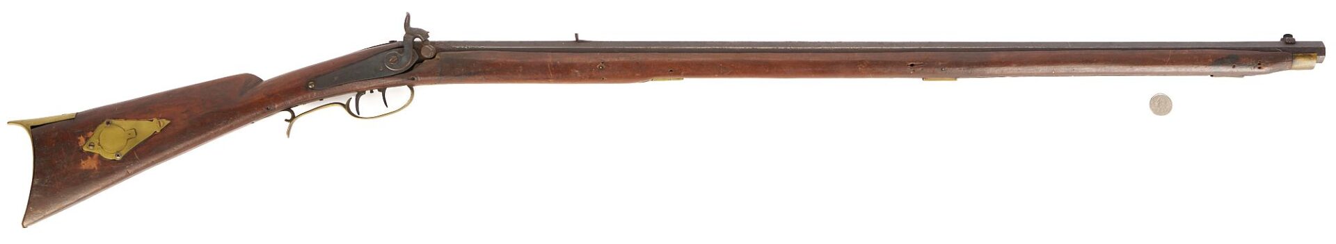 Lot 930: New York Full Stock .40 cal. Percussion Rifle,  R. P. Bruff