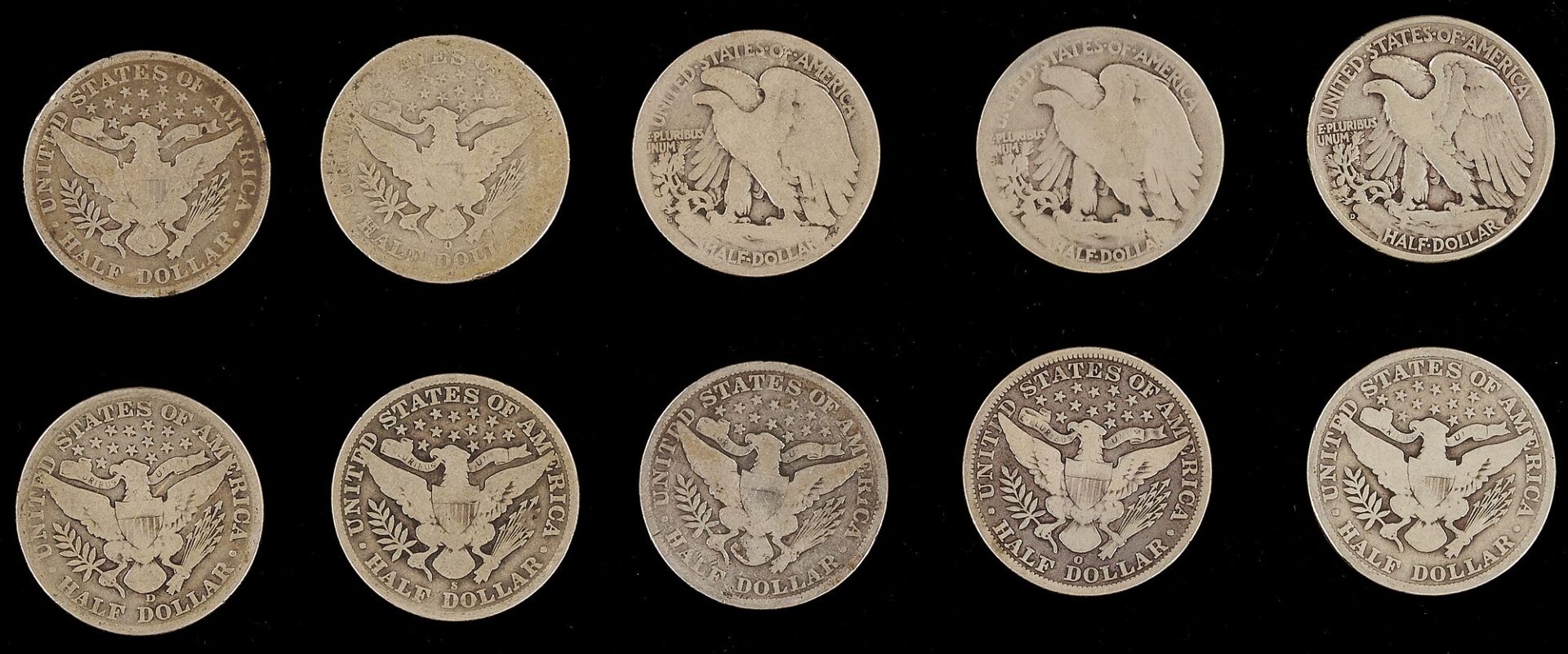 Lot 949: 20 Half Dollars incl. 13 Barber & 7 Walking Liberty