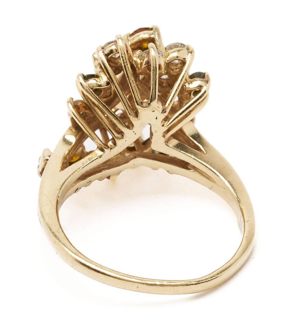 Lot 955: Ladies 14K Gold & Diamond Waterfall Ring