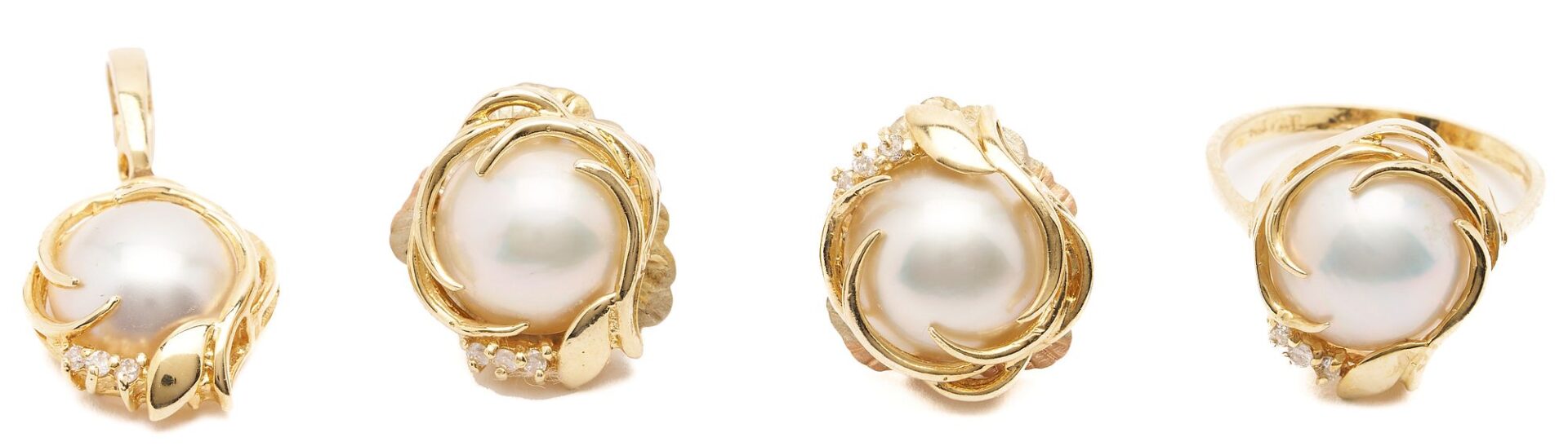 Lot 956: Group of Pearl & Diamond Jewelry