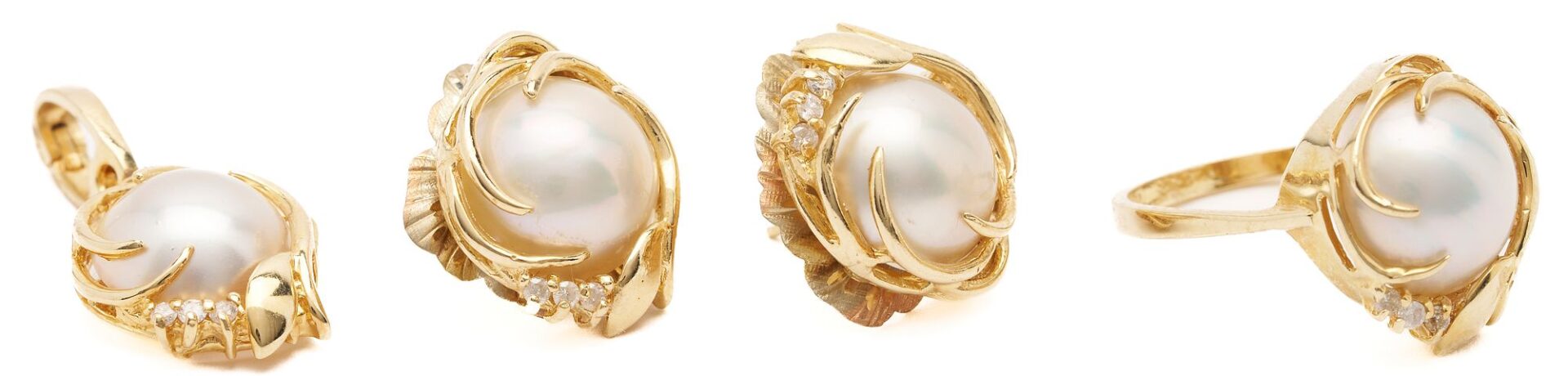 Lot 956: Group of Pearl & Diamond Jewelry