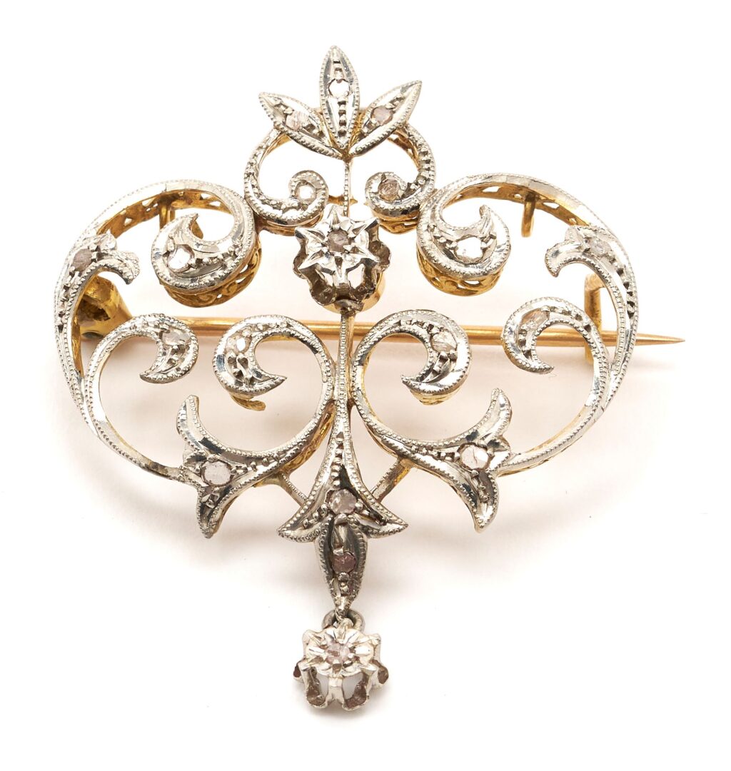 Lot 959: Gold, Platinum, & Diamond Brooch