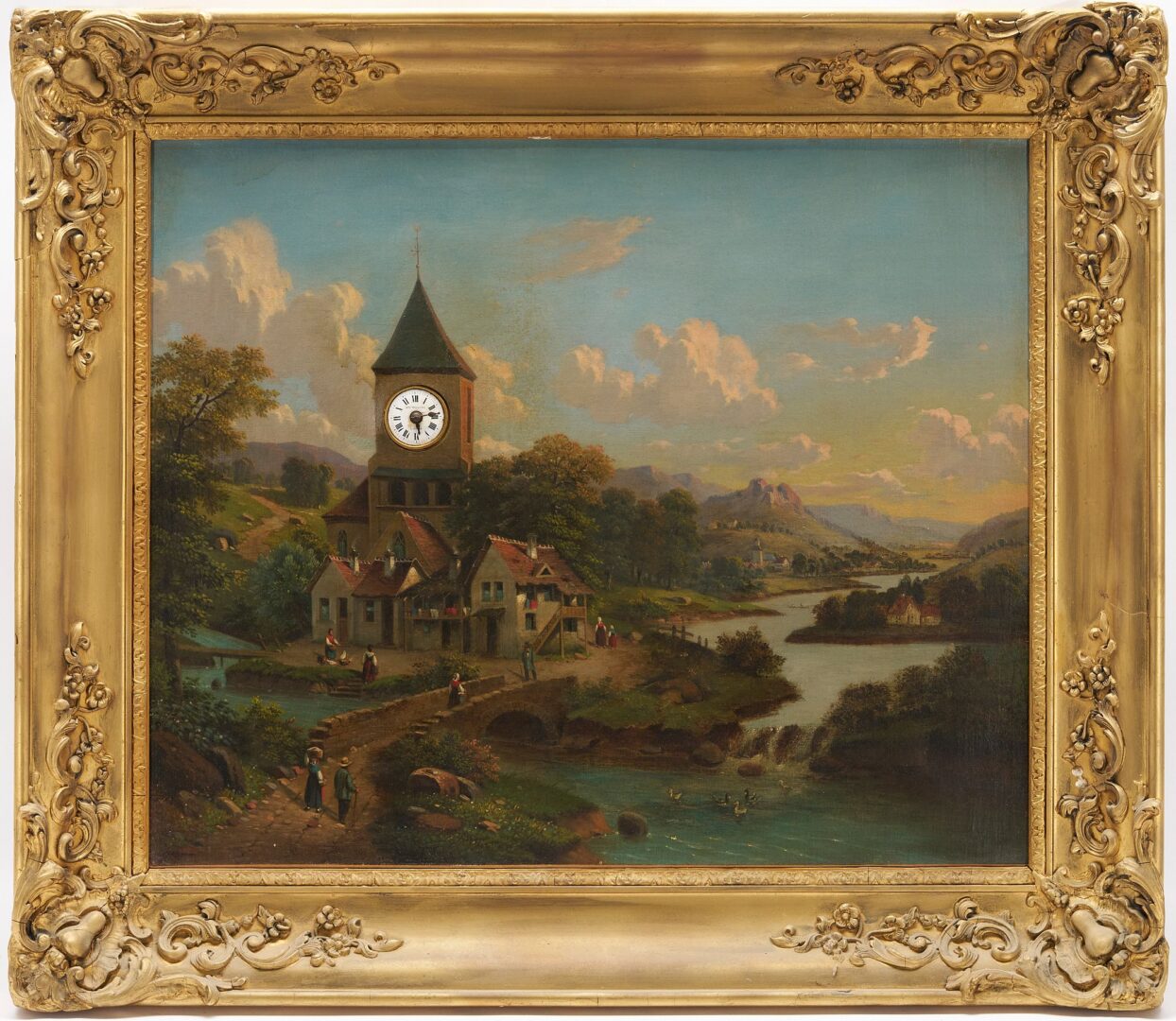 Lot 95: French Picture Clock, Maison Wurtel, Paris