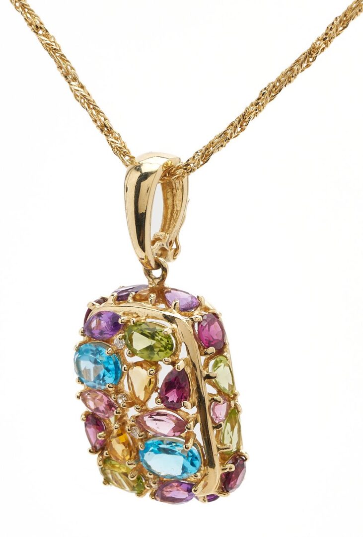 Lot 960: 14K Gold & Gemstone Necklace