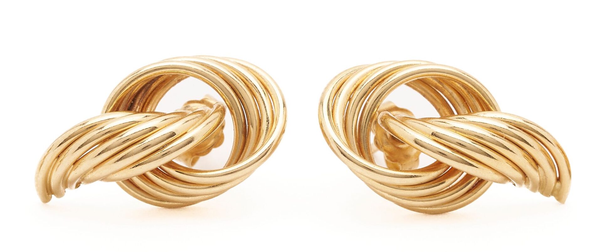 Lot 966: Three (3) 14K Gold Spiral Earrings