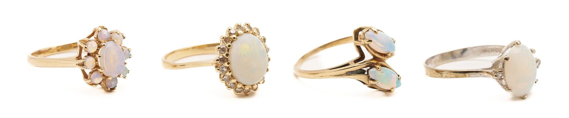 Lot 969: Four Gold & Opal Rings