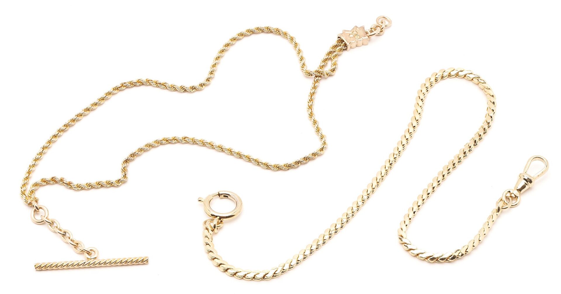 Lot 970: Gold & Gold Filled Pocket Watch Chain Lot