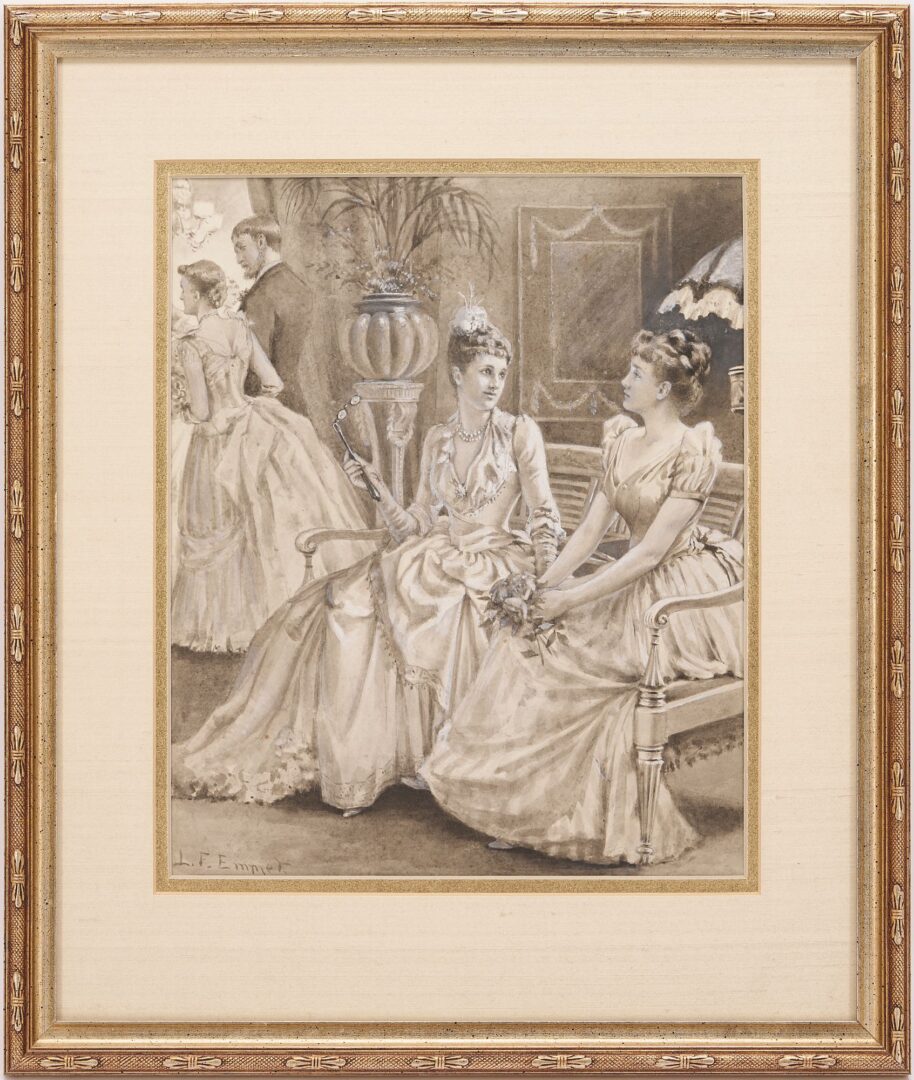 Lot 980: Lydia Field Emmet Watercolor of Debutantes