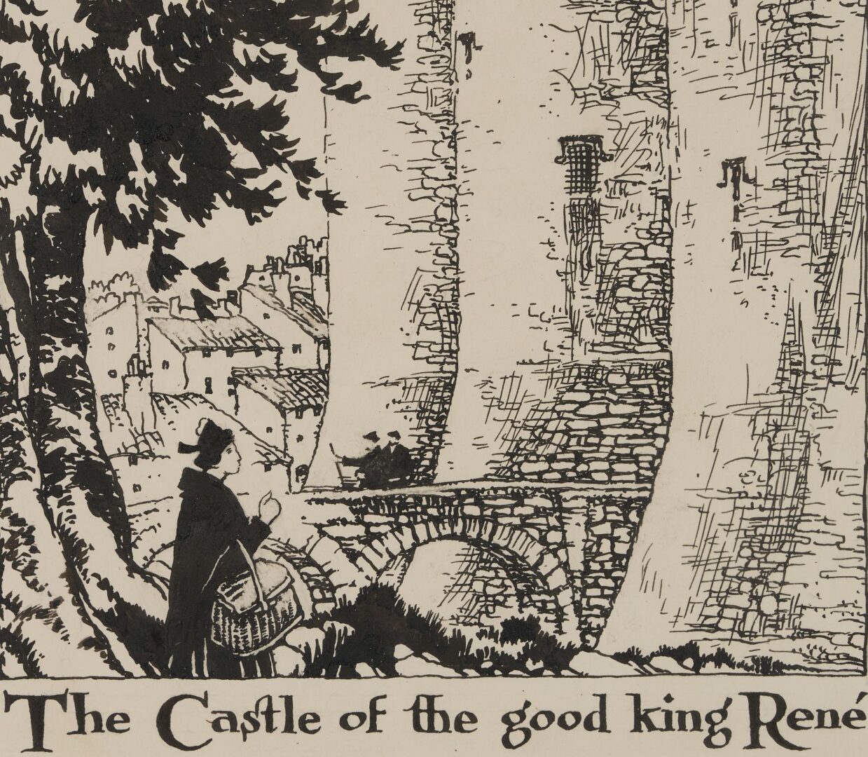 Lot 981: Thornton Oakley Original Pen Ink Illustration, Castle