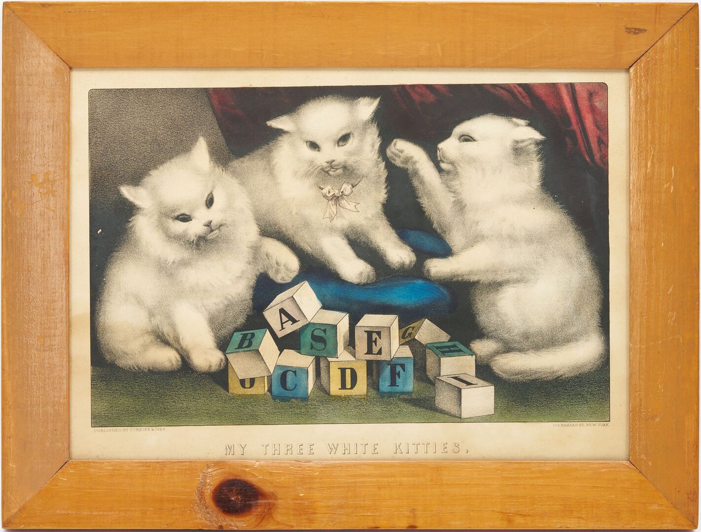 Lot 982: 5 Framed Currier & Ives Kitten Lithographs