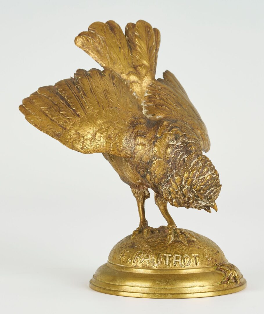 Lot 98: 3 Ferdinand Pautrot Bronze Bird Sculptures