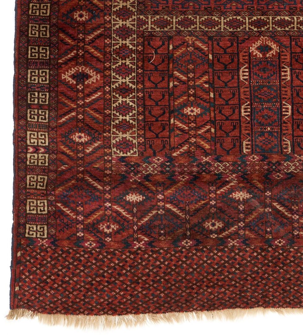 Lot 990: Antique Tekke Turkmen Ensi Rug, Goat Border, 4' 10"ÃÂ x 4'ÃÂ 1"