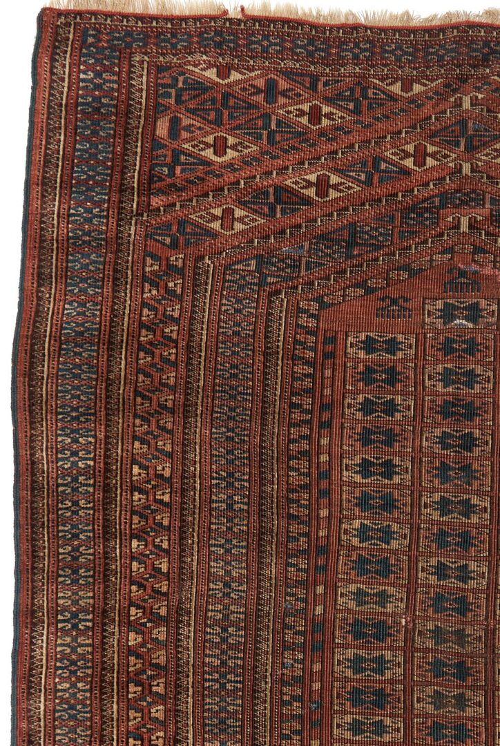 Lot 993: Antique Youmud or Yomut Turkmen Prayer Rug