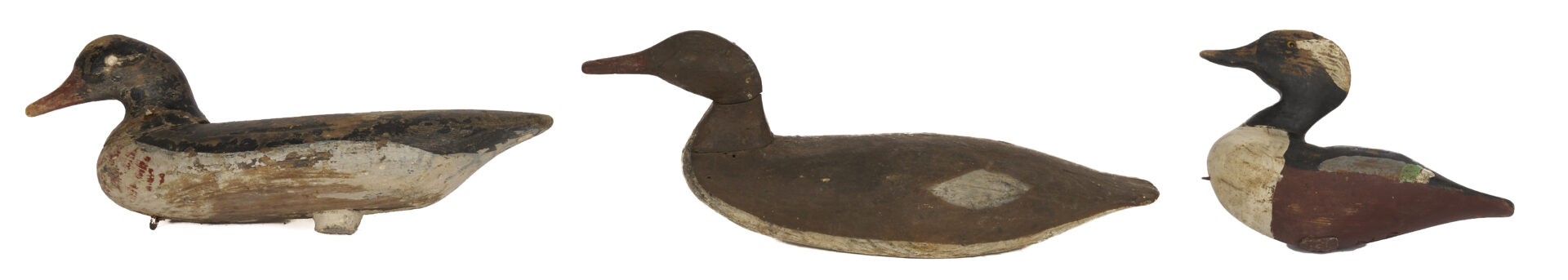 Lot 1002: 6 Carved & Painted Duck Decoys, incl. Norman Scott Miniature