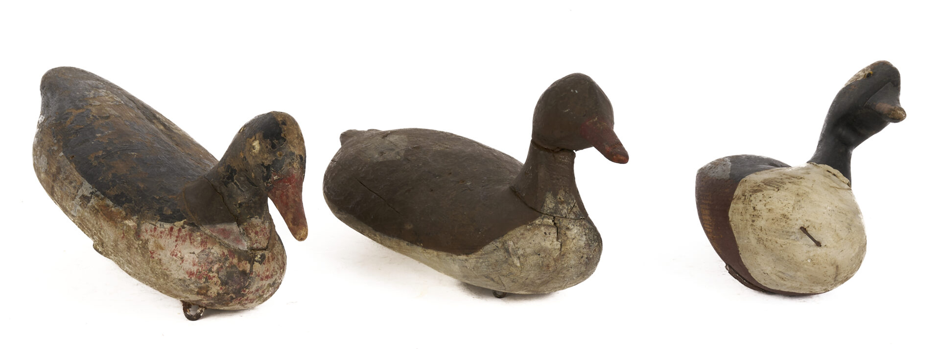 Lot 1002: 6 Carved & Painted Duck Decoys, incl. Norman Scott Miniature