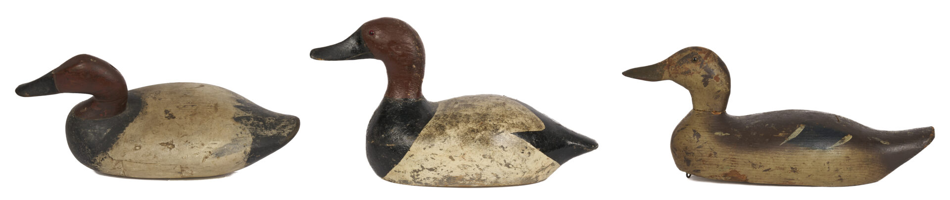 Lot 1002: 6 Carved & Painted Duck Decoys, incl. Norman Scott Miniature