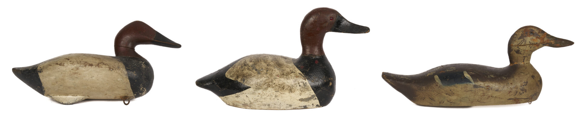 Lot 1002: 6 Carved & Painted Duck Decoys, incl. Norman Scott Miniature