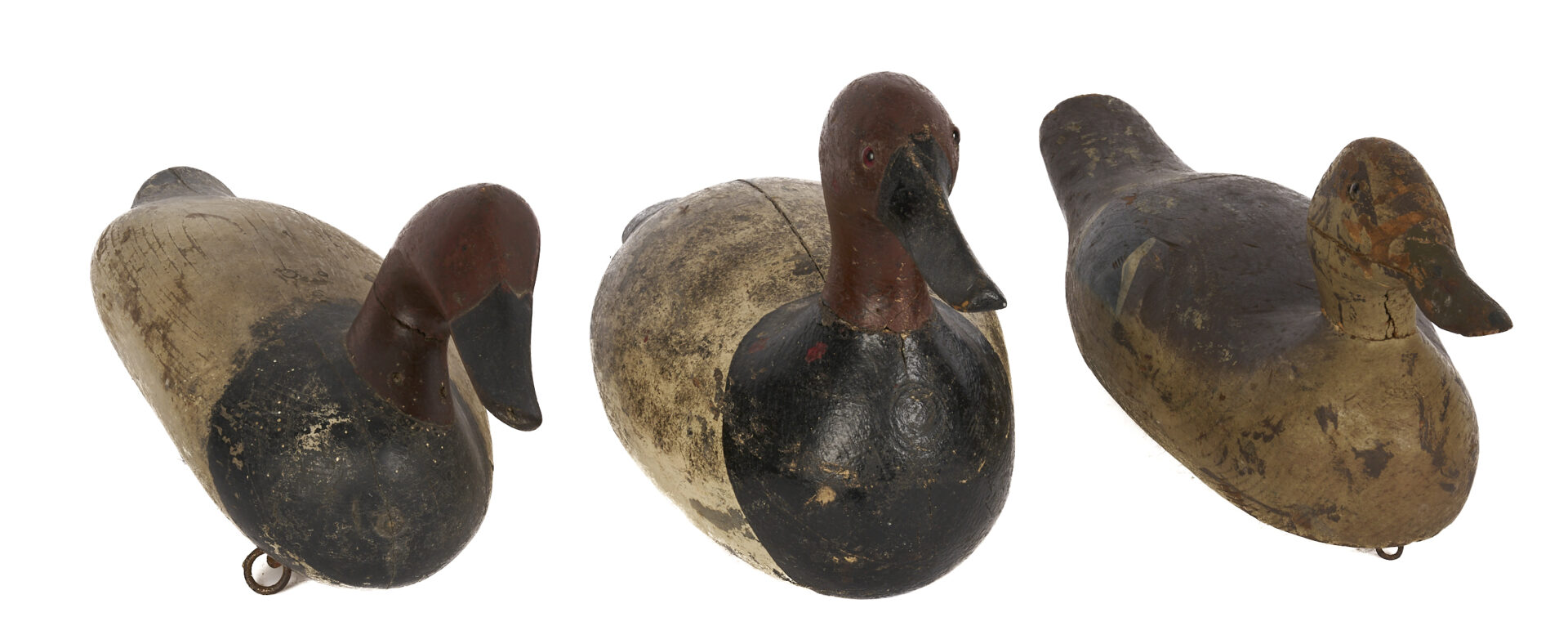 Lot 1002: 6 Carved & Painted Duck Decoys, incl. Norman Scott Miniature