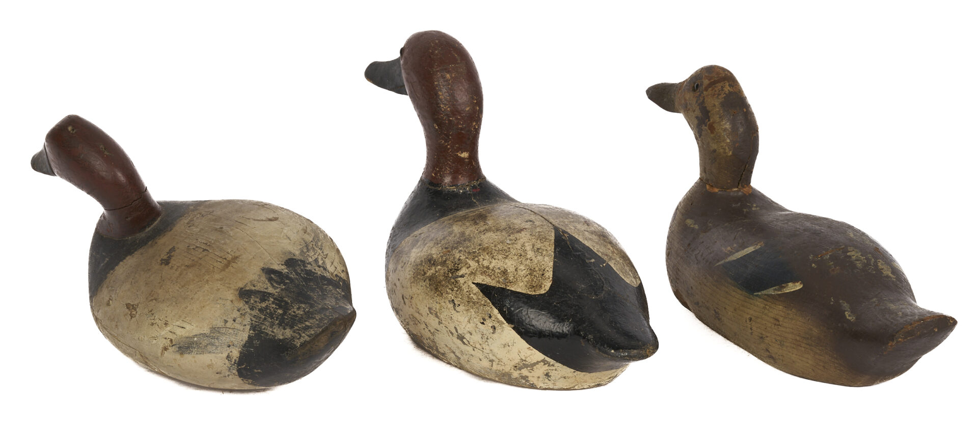 Lot 1002: 6 Carved & Painted Duck Decoys, incl. Norman Scott Miniature