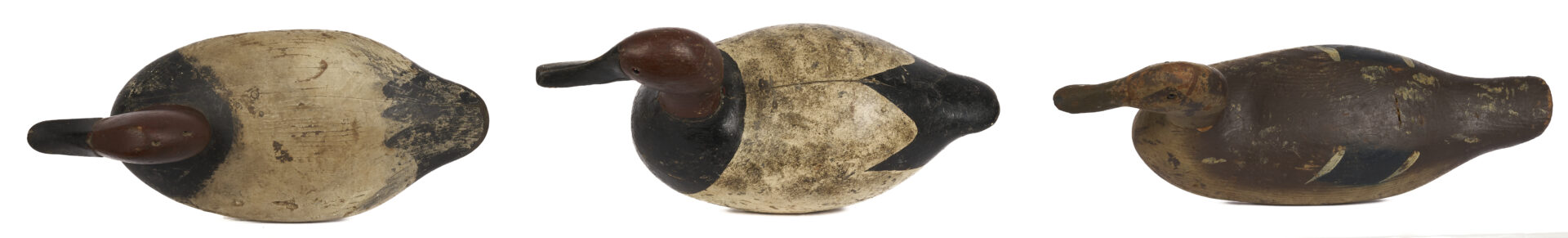 Lot 1002: 6 Carved & Painted Duck Decoys, incl. Norman Scott Miniature