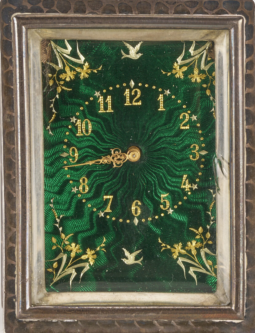 Lot 100: Sterling and Enamel Carriage Clock