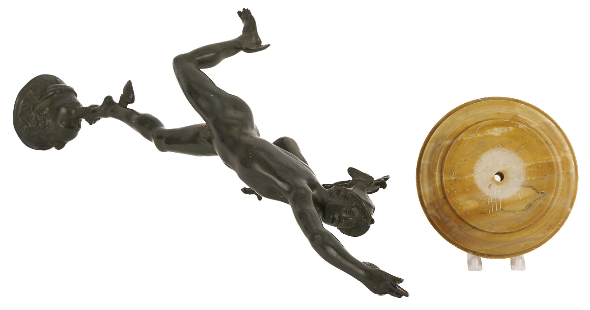 Lot 1013: Pr. Bronze Grand Tour Sculptures, Mercury & Fortune, after Bologne