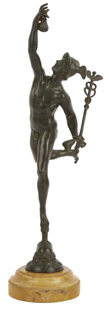 Lot 1013: Pr. Bronze Grand Tour Sculptures, Mercury & Fortune, after Bologne