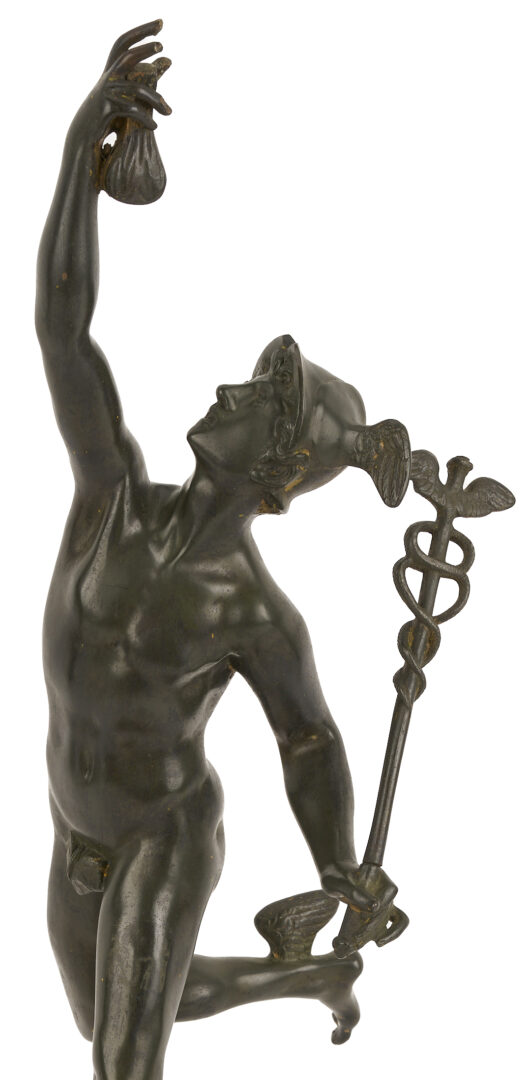 Lot 1013: Pr. Bronze Grand Tour Sculptures, Mercury & Fortune, after Bologne