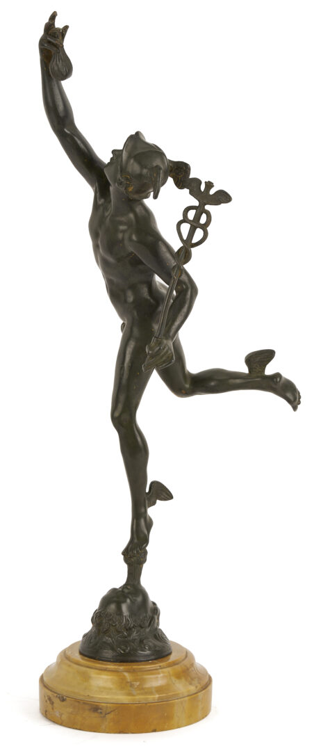 Lot 1013: Pr. Bronze Grand Tour Sculptures, Mercury & Fortune, after Bologne