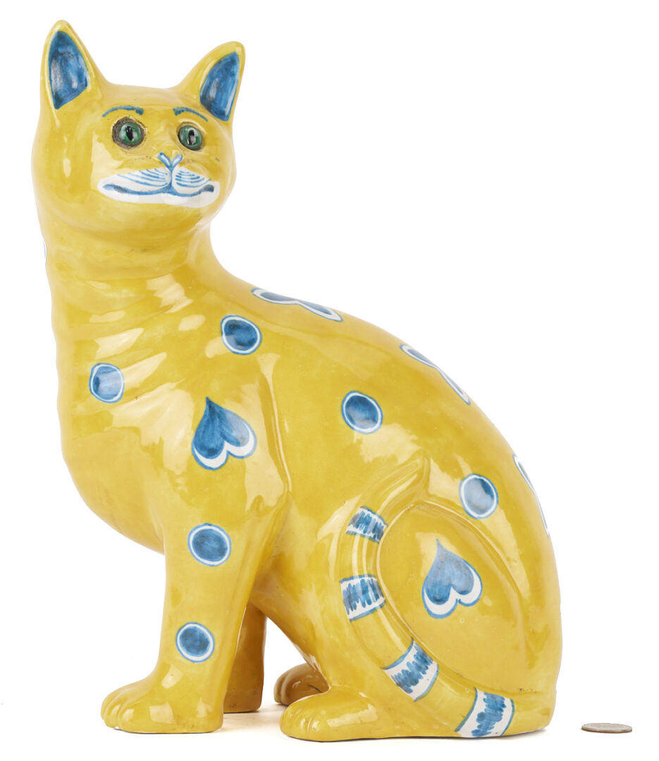 Lot 1016: Emile Galle Style Glazed Faience Cat