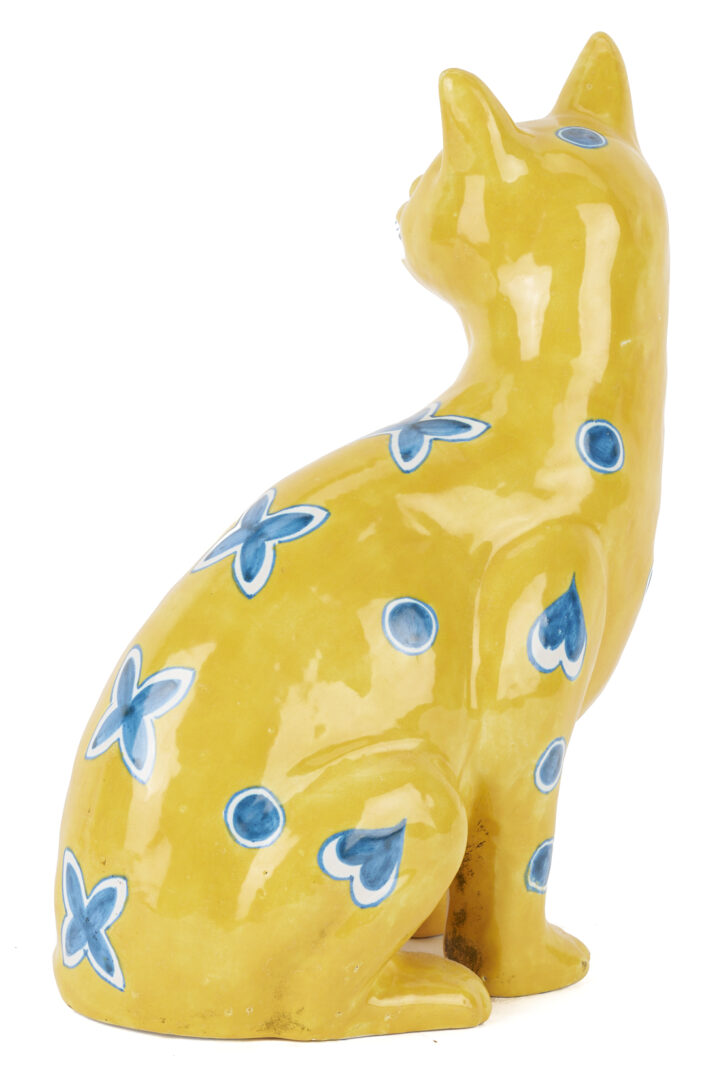 Lot 1016: Emile Galle Style Glazed Faience Cat