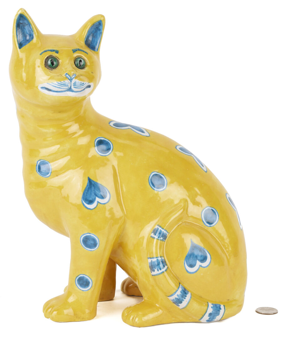 Lot 1016: Emile Galle Style Glazed Faience Cat