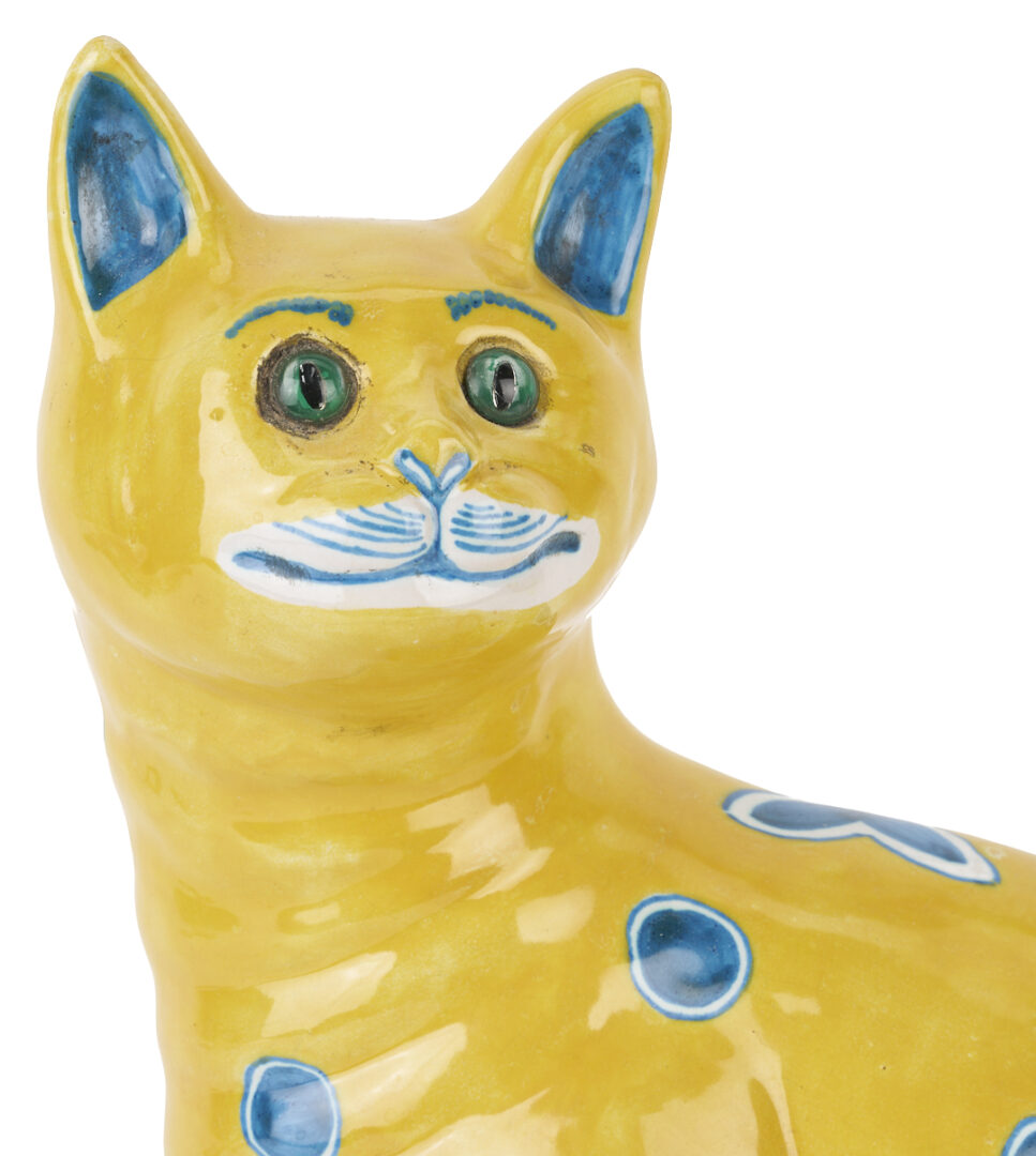 Lot 1016: Emile Galle Style Glazed Faience Cat