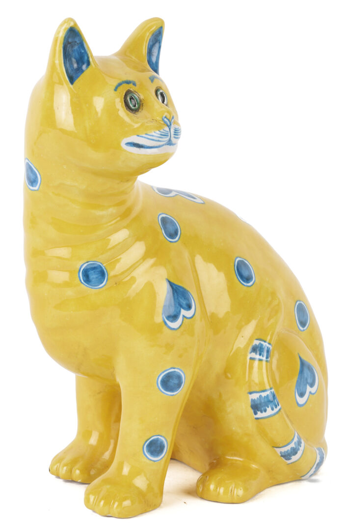 Lot 1016: Emile Galle Style Glazed Faience Cat