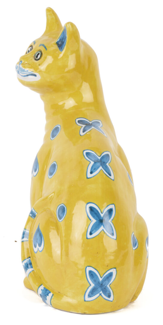 Lot 1016: Emile Galle Style Glazed Faience Cat