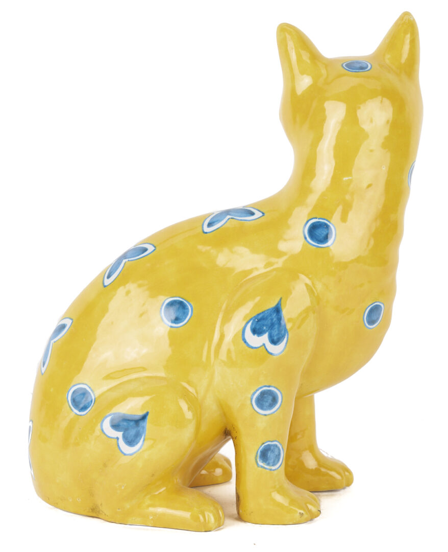 Lot 1016: Emile Galle Style Glazed Faience Cat