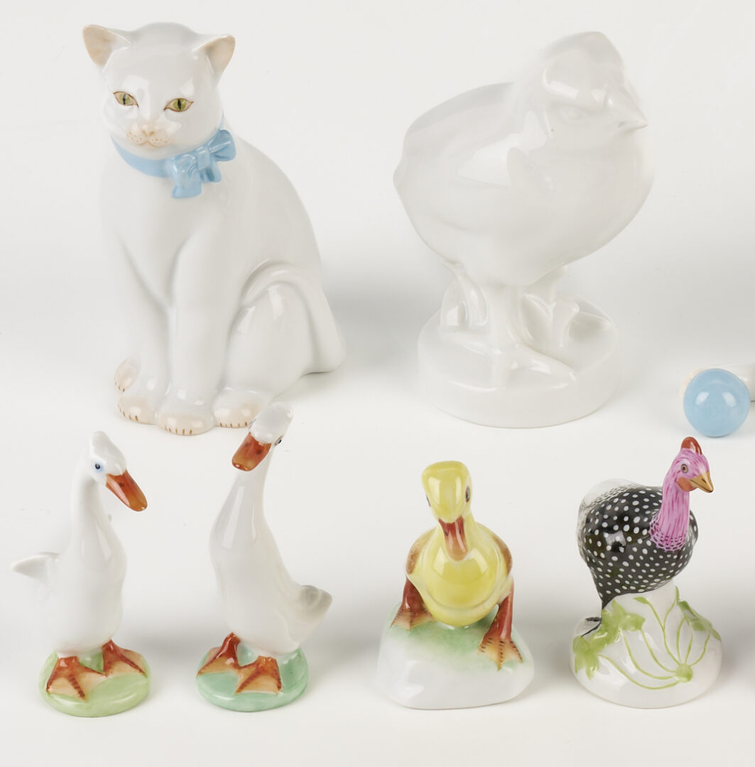 Lot 1017: Grouping of 17 Herend Porcelain Figurines incl. Cats, Bunnies & Turkey