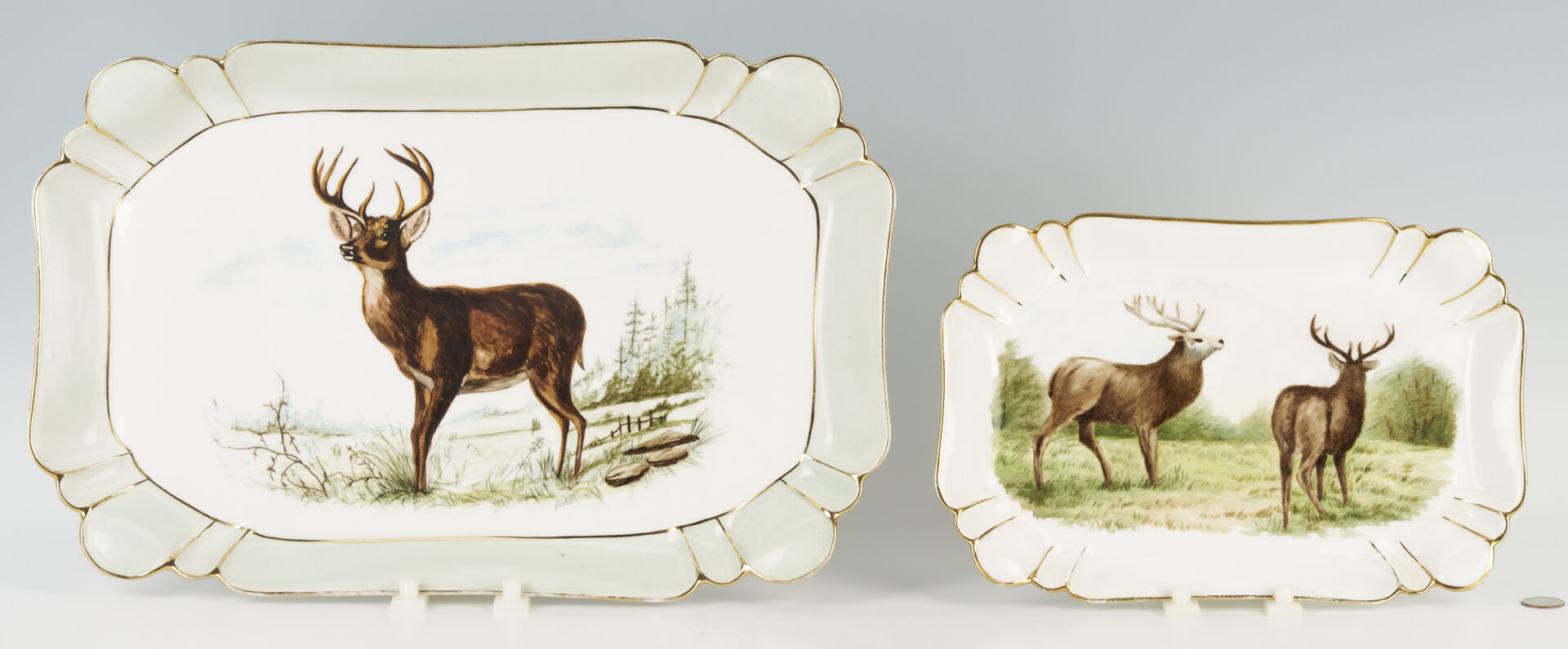 Lot 1027: 4 Haviland Porcelain Platters, Hand Painted w Animals