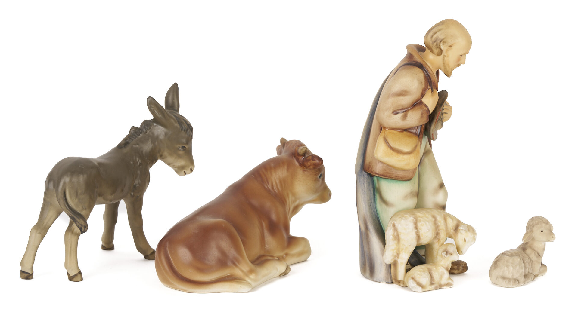 Lot 1028: 10 Piece M. J. Hummel Goebel Porcelain Nativity Set