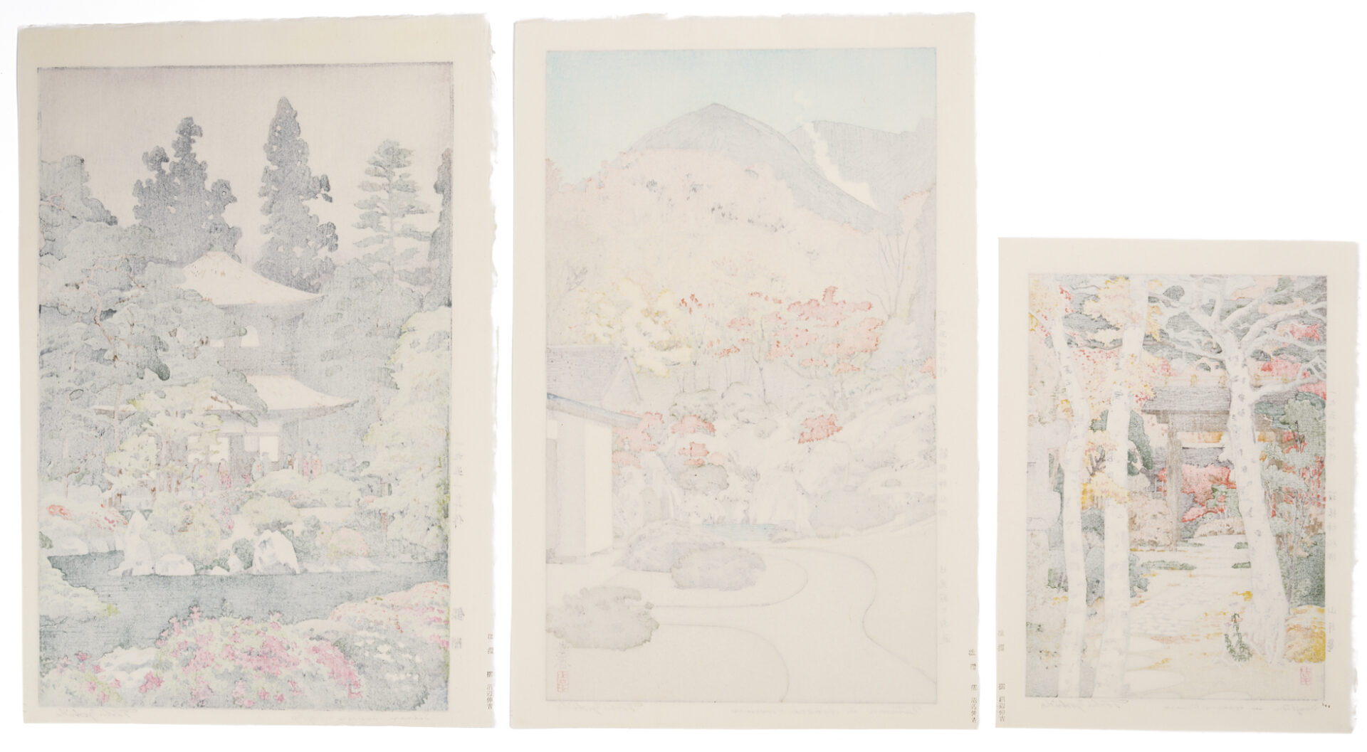 Lot 1032: 3 Toshi Yoshida Woodblock Prints, Stamp-Signed