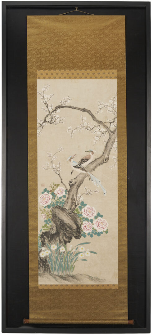 Lot 1035: Large Chinese Framed Landscape Scroll