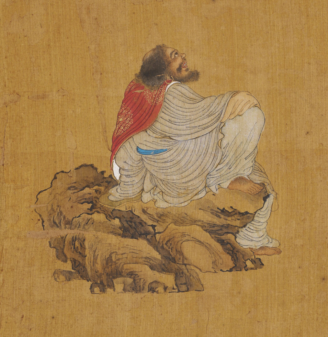 Lot 1038: Three Chinese Figural Watercolor Paintings on Silk, 19th c.