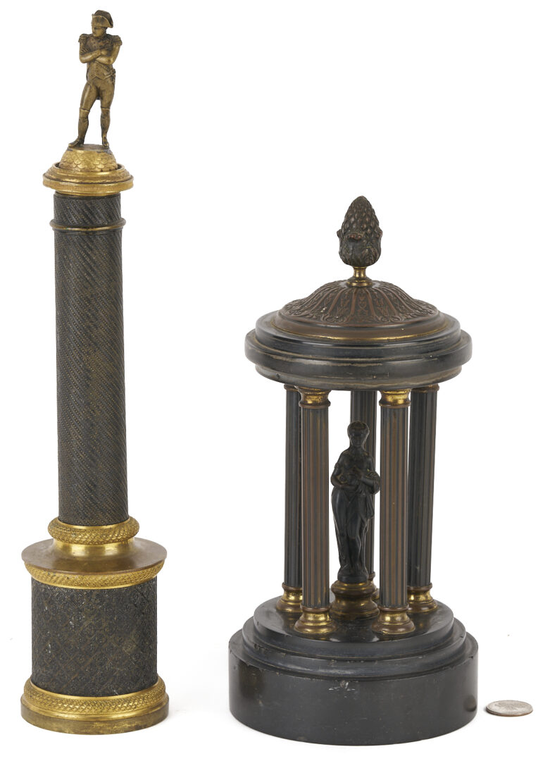 Lot 103: 2 Grand Tour Bronzes, Napoleon’s Column & Temple