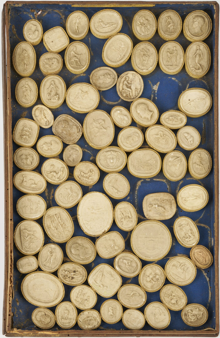 Lot 104: Collection of 79 Grand Tour Intaglio Cameos; Paoletti, Liberotti, Bemi