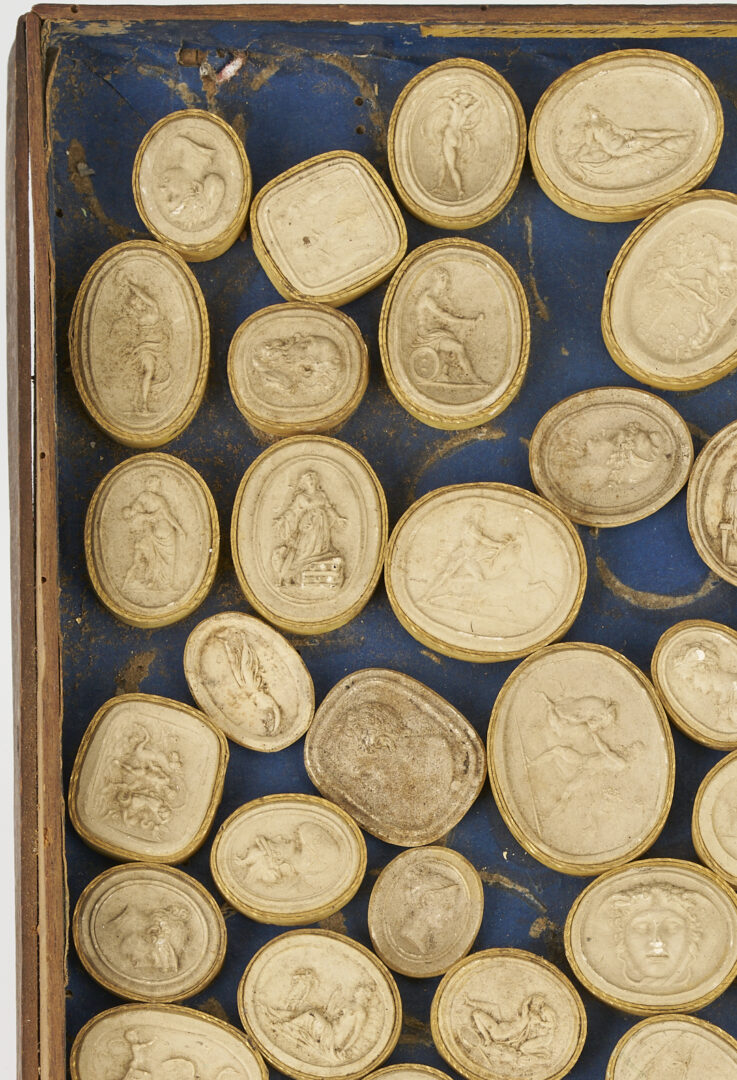 Lot 104: Collection of 79 Grand Tour Intaglio Cameos; Paoletti, Liberotti, Bemi