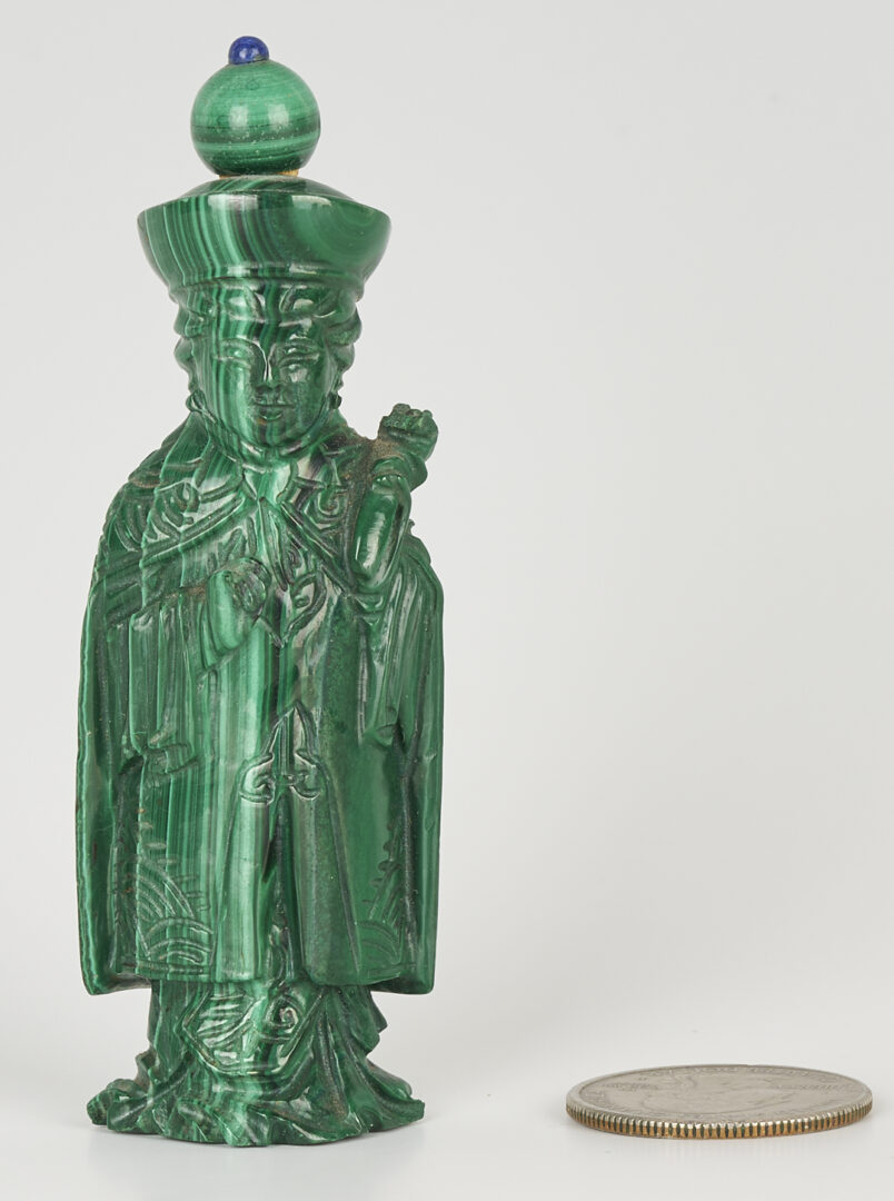 Lot 1050: Chinese Figural Malachite Snuff Bottle